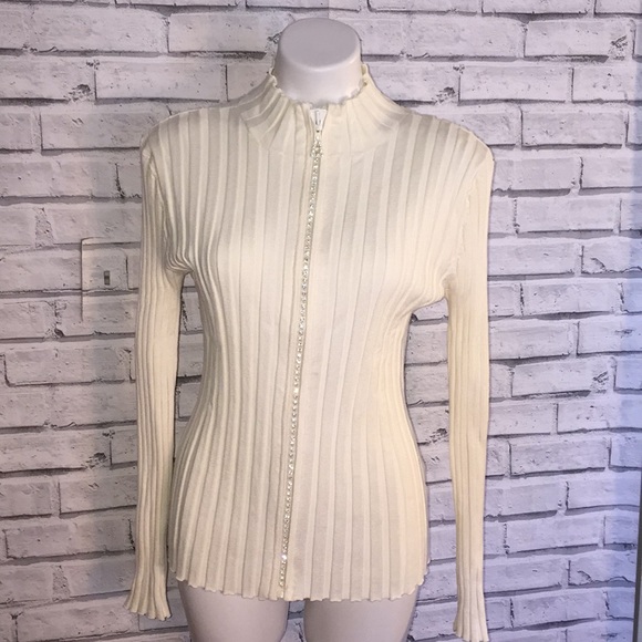 Belldini Cream Sweater With Rhinestone 